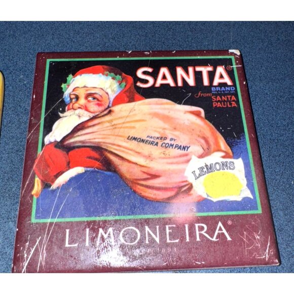 Santa Limoneira & Wine-Themed Ceramic Coasters - Picture 2 of 5